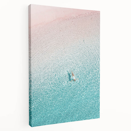 Abstract summer-themed art on stretched canvas featuring vibrant warm hues, ideal for kitchen wall art.