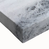 Large art depicting a winter landscape in black and white tones on stretched canvas, suitable for bedroom decor.