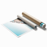 Extra large rolled print of summer floral art in pastel shades, ideal for classy bathroom or large living room wall decor.