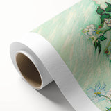 Art deco style poster of a serene landscape on rolled canvas, featuring soft pastel colors, ideal for nursery wall art.