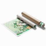 Extra large rolled canvas print depicting Van Gogh-style floral art in vibrant colors.