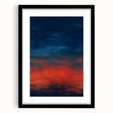 Abstract strokes wall art featuring vibrant colors in a black frame with matting, showcasing modern design elements that enhance contemporary home decor.