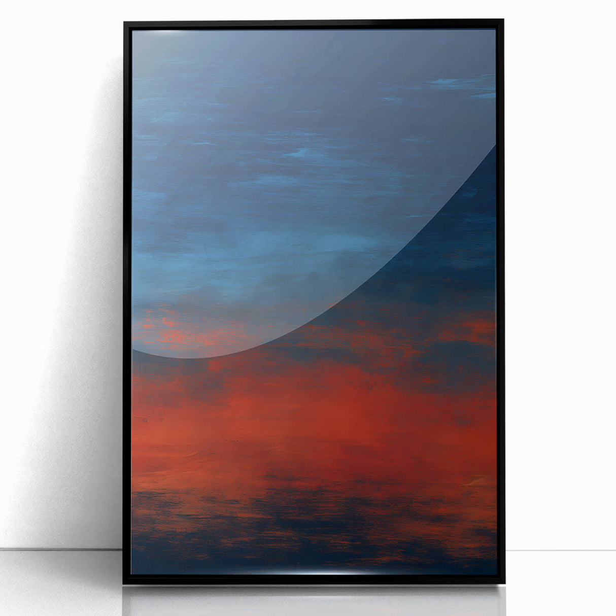 Framed black abstract strokes wall art featuring bold, dynamic lines and shapes, designed to enhance modern decor aesthetics with a sleek, stylish finish.
