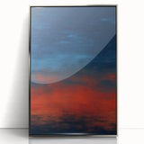 Framed abstract wall art featuring bold, colorful strokes in silver and vibrant hues, designed to enhance modern home decor and add artistic flair.