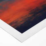 Abstract wall art on rolled canvas showcasing vibrant strokes of blue, orange, and yellow. Ideal for modern decor, enhancing any space with a dynamic aesthetic.