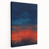 Abstract wall art featuring vibrant strokes in blue, pink, and gold on a stretched canvas, showcasing a modern design ideal for contemporary home decor.