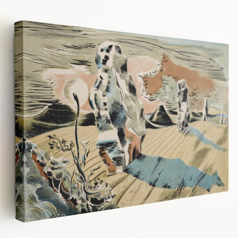Modern Wall Art: Abstract Landscape Inspired by Paul Nash's Avebury
