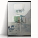 Framed abstract wall art featuring bold black strokes on a sleek acrylic surface, ideal for modern home decor, adding a contemporary touch to any room.