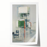 Abstract wall art print showcasing dynamic strokes in vibrant colors, rolled for easy transport and display, perfect for modern interior decor.