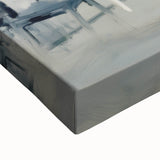 Close-up of abstract strokes wall art on stretched canvas, showcasing vibrant colors and dynamic textures, perfect for modern home decor.