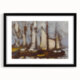 Modern Wall Art: Sailing Vessels in Abstract Nautical Style