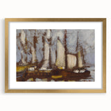 Modern Wall Art: Sailing Vessels in Abstract Nautical Style