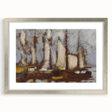 Modern Wall Art: Sailing Vessels in Abstract Nautical Style