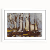 Modern Wall Art: Sailing Vessels in Abstract Nautical Style