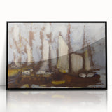 Modern Wall Art: Sailing Vessels in Abstract Nautical Style