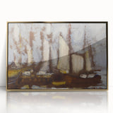 Modern Wall Art: Sailing Vessels in Abstract Nautical Style