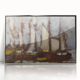 Modern Wall Art: Sailing Vessels in Abstract Nautical Style
