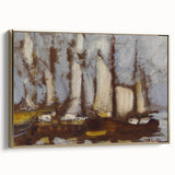 Modern Wall Art: Sailing Vessels in Abstract Nautical Style