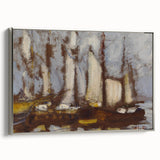 Modern Wall Art: Sailing Vessels in Abstract Nautical Style