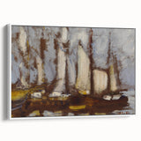 Modern Wall Art: Sailing Vessels in Abstract Nautical Style