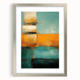 Abstract wall art featuring vibrant strokes in various colors, framed in silver with a mat, showcasing a modern design perfect for contemporary home decor.