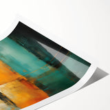 Abstract strokes wall art print showcasing vibrant colors and dynamic patterns, rolled and ready for display, ideal for modern home decor accents.