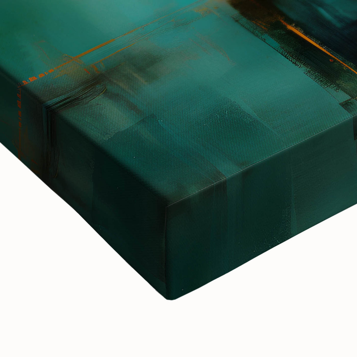 Close-up of abstract strokes wall art on stretched canvas, showcasing vibrant colors and dynamic brushwork. Perfect for modern home decor and artistic accents.