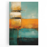 Abstract wall art design featuring vibrant, multicolored strokes on a stretched canvas, ideal for modern home decor. The artwork's dynamic patterns and hues create a lively ambiance, enhancing any living space with artistic flair. Perfect for contemporary interiors.