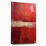 Abstract strokes wall art displayed in acrylic glass, emphasizing vibrant colors and dynamic patterns, held securely with pins against a neutral background. Perfect for modern decor.