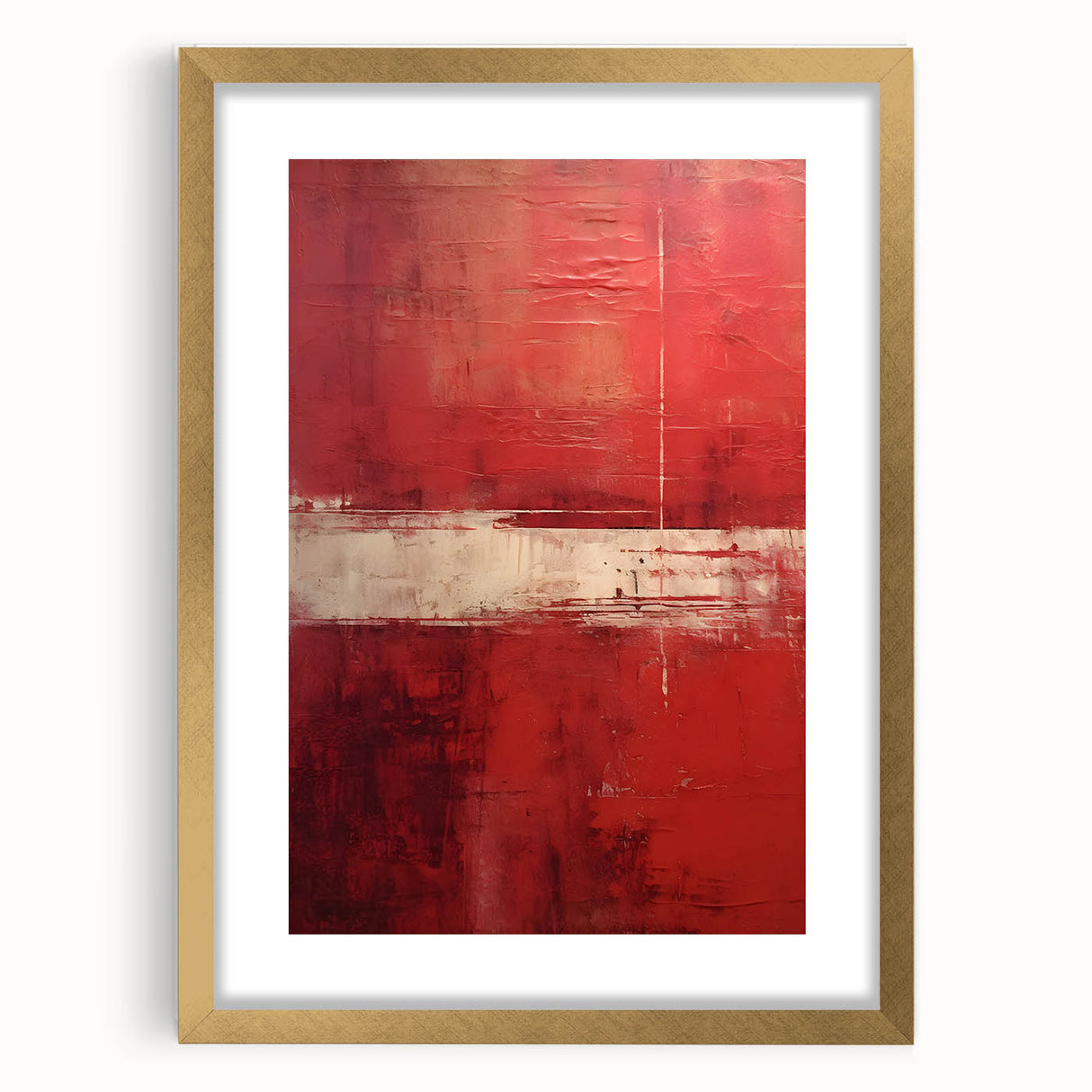 Abstract strokes wall art framed in gold, showcasing vibrant colors and dynamic patterns, ideal for modern home decor. Perfect for adding a touch of elegance to any room.