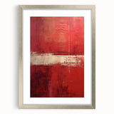 Abstract wall art featuring colorful strokes in a silver frame with a mat, showcasing modern design elements perfect for contemporary home decor.