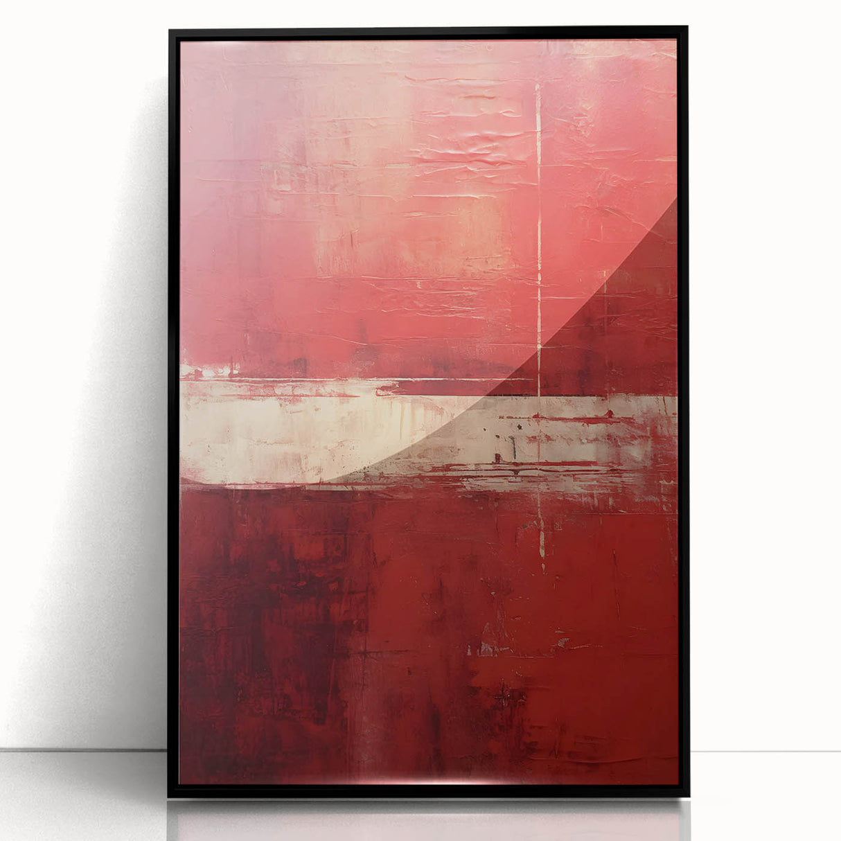 Abstract wall art featuring bold black strokes on a white background, elegantly framed in acrylic, perfect for modern home decor and artistic spaces.