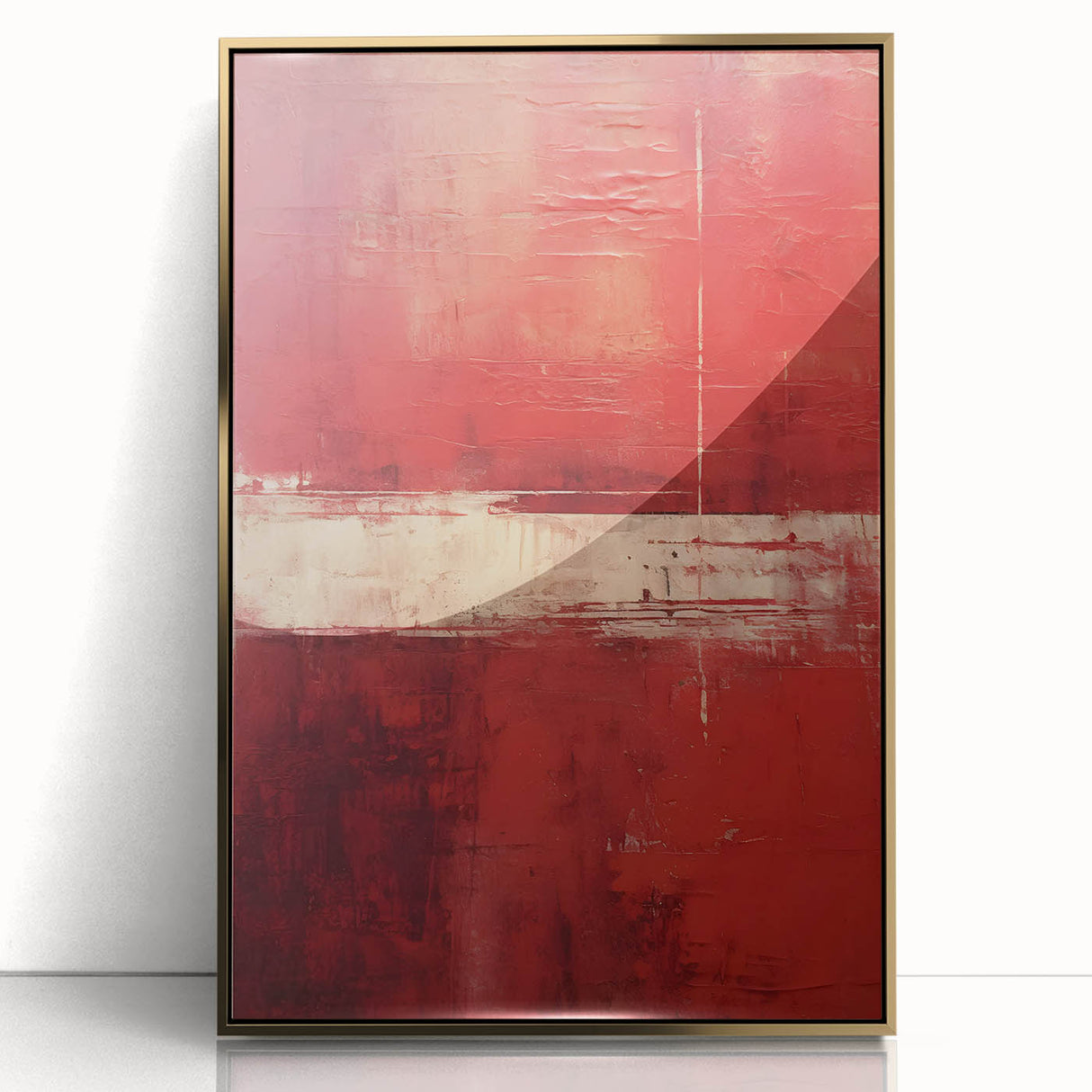 Framed abstract strokes wall art in gold and black, showcasing textured acrylic design. Perfect for modern decor, adding elegance to any space.