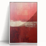 Framed abstract wall art featuring dynamic strokes in a blend of soft colors, set against a crisp white background, ideal for modern home decor.