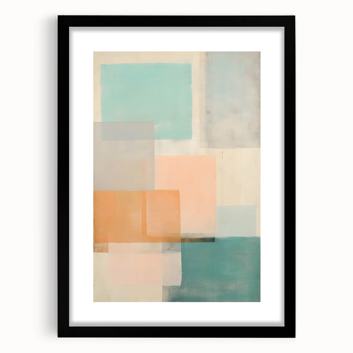 Abstract wall art featuring bold black and white strokes in a modern frame with a white mat, perfect for contemporary home decor, adding a stylish touch to any room.