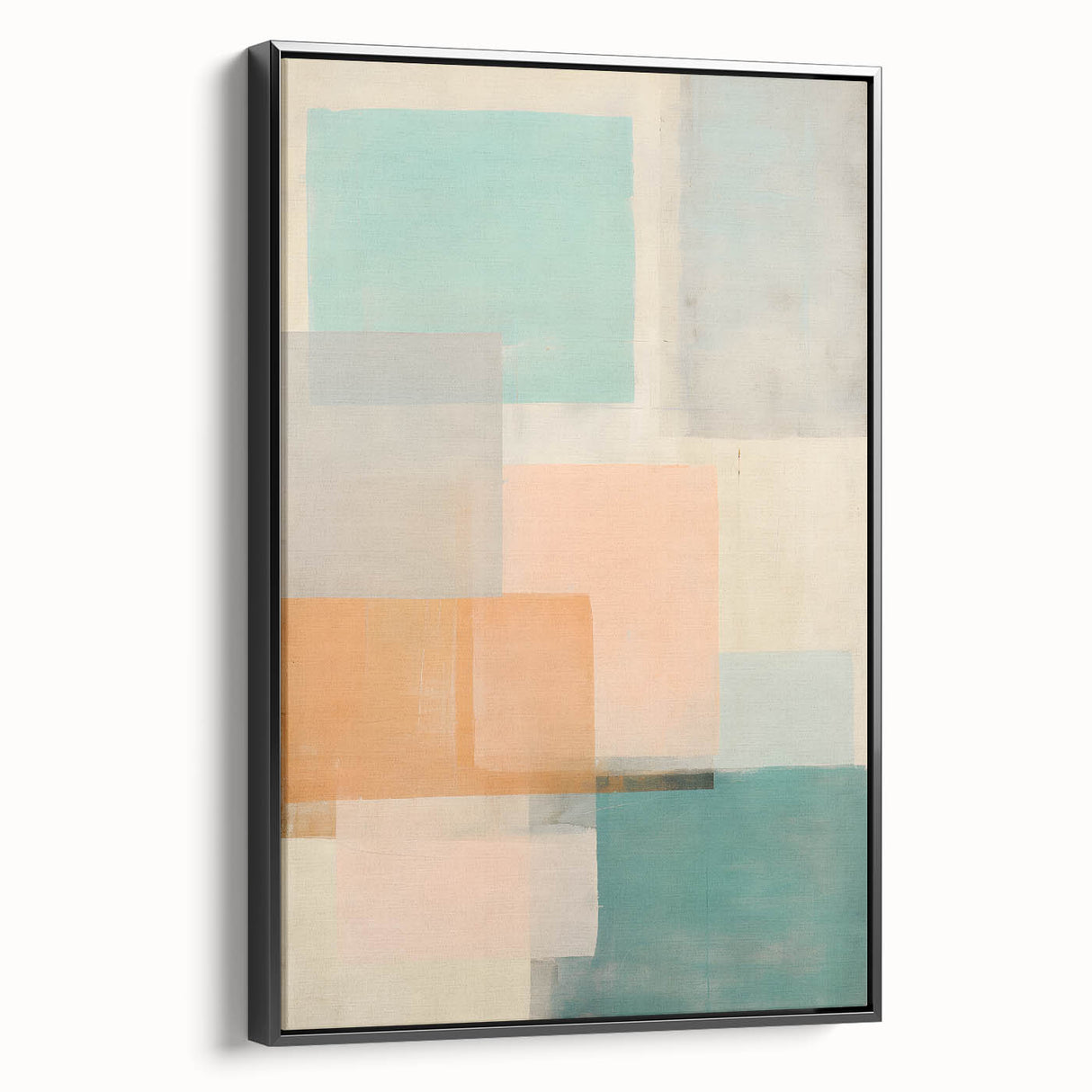 Framed abstract wall art showcasing dynamic black strokes on a textured canvas, elegantly displayed in a modern home setting, ideal for contemporary decor.