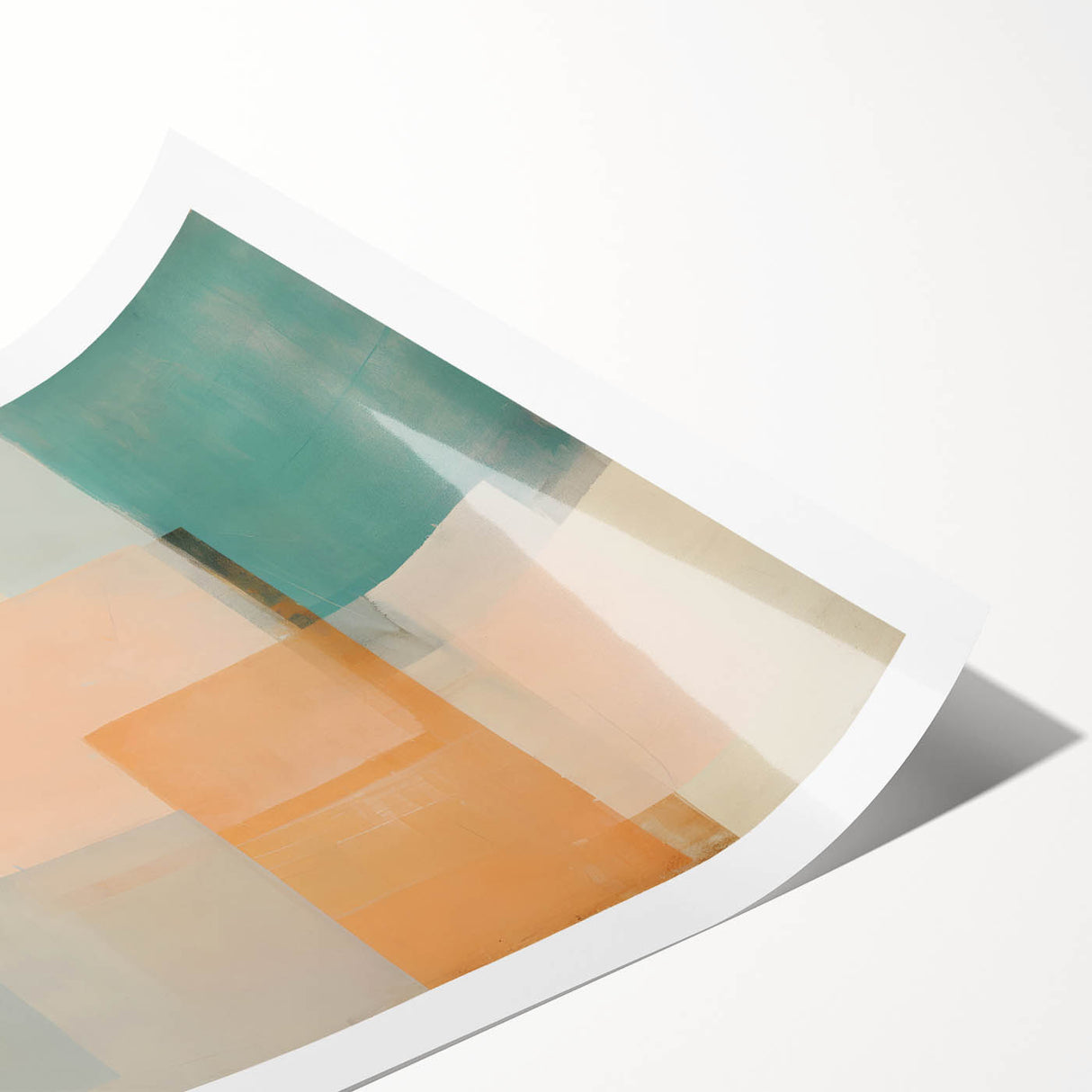 Abstract strokes wall art print featuring vibrant colors like blue, orange, and yellow, designed for modern home decor, showcasing a dynamic and textured aesthetic.