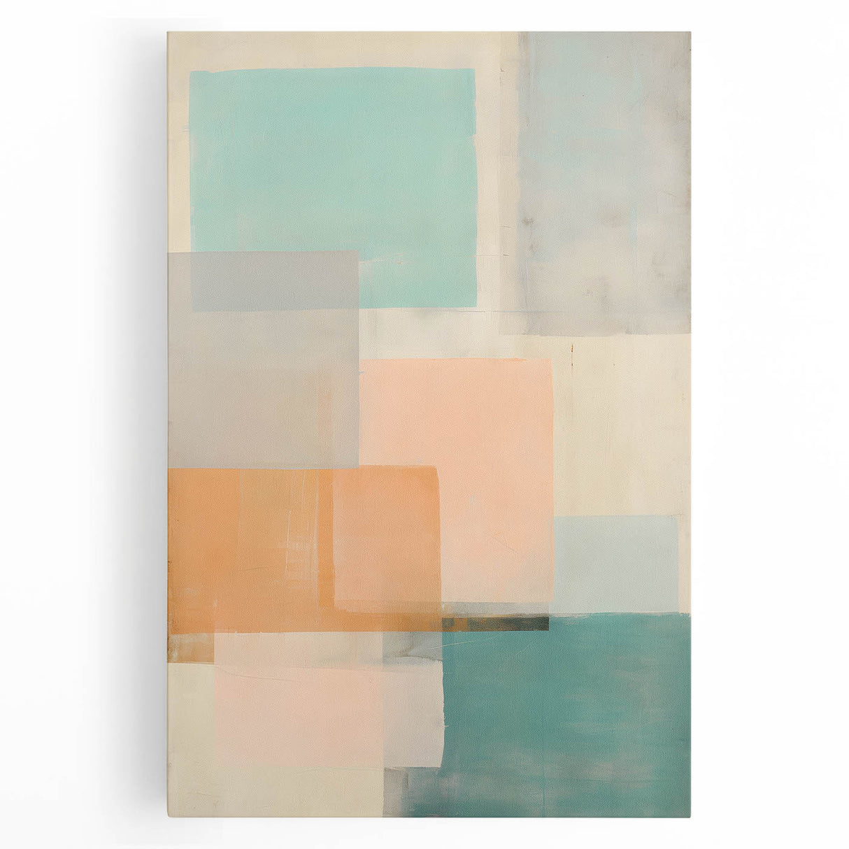 Abstract canvas wall art featuring vibrant strokes in blue, orange, and white, ideal for modern home decor. Perfect for adding a contemporary touch to any living space.
