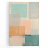 Abstract canvas wall art featuring vibrant strokes in blue, orange, and white, ideal for modern home decor. Perfect for adding a contemporary touch to any living space.