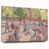 Modern Wall Art: Joyful Children Playing in a Sunlit Meadow