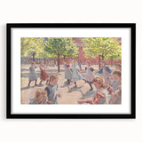 Modern Wall Art: Joyful Children Playing in a Sunlit Meadow