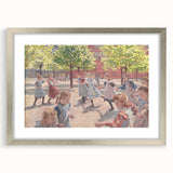 Modern Wall Art: Joyful Children Playing in a Sunlit Meadow