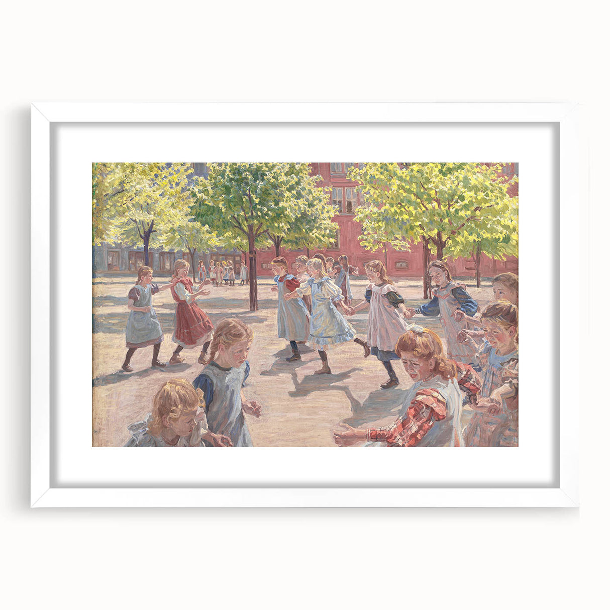 Modern Wall Art: Joyful Children Playing in a Sunlit Meadow