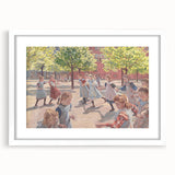 Modern Wall Art: Joyful Children Playing in a Sunlit Meadow