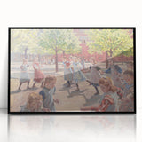 Modern Wall Art: Joyful Children Playing in a Sunlit Meadow