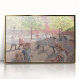 Modern Wall Art: Joyful Children Playing in a Sunlit Meadow