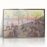 Modern Wall Art: Joyful Children Playing in a Sunlit Meadow