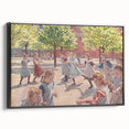 Modern Wall Art: Joyful Children Playing in a Sunlit Meadow