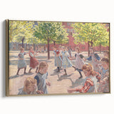 Modern Wall Art: Joyful Children Playing in a Sunlit Meadow