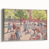 Modern Wall Art: Joyful Children Playing in a Sunlit Meadow
